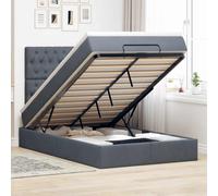 Cadre de lit ottoman et matelas gris clair 120x200 cm velours vidaXL