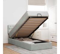 Cadre de lit ottoman et matelas gris clair 90x190 cm velours vidaXL