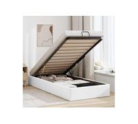 vidaXL Cadre de lit ottoman sans matelas 100x200 cm similicuir blanc