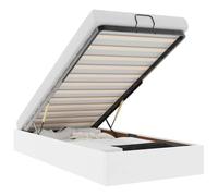 Cadre de lit Ottoman sans Matelas Blanc 100x200 cm Similicuir, vidaXL