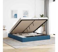 Cadre de lit Ottoman sans Matelas Bleu foncé 160x200 cm Velours, vidaXL