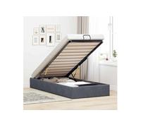 vidaXL Cadre de lit ottoman 90x190 cm velours gris foncé sans matelas