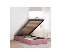 vidaXL Cadre de lit Ottoman sans Matelas Rose 90x190 cm Velours, Cadre de lit, Cadre de lit Ottoman, Cadre de lit avec Rangement sous Le lit