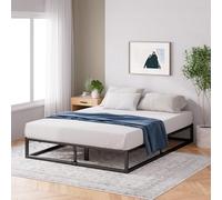 Cadre de lit plateforme en métal 25 cm Joseph ZINUS | Sommier | Support à lattes en bois | Rangement sous le lit | Pour adultes, enfants et adolescents | 90 x 190 cm | Noir