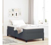 Lit À Ressorts Vidaxl Gris Foncé Simple En Tissu Velours Côtelé Gris