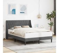 Cadre de lit Plateforme Moderne, Velours Gris foncé, avec tête de lit, pour Matelas Petit Double 120x200 cm, Design Contemporain, Structure Solide pour Chambre d'adulte