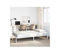 vidaXL Cadre de lit Pliable sans Matelas Blanc 80x200 cm Acier, Cadre de lit en métal, Cadre de lit Pliable, sommier, Cadre de lit Simple