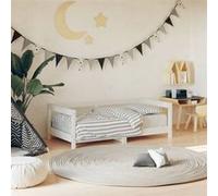 vidaXL Cadre de Lit pour Enfants, Lit Simple avec Tête de Lit et Pied de Lit, Meuble de Chambre à Coucher, Scandinave, Blanc 834397