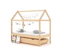 Vidaxl Cadre De Lit D'enfant Avec Un Tiroir Pin Massif 80x160 Cm