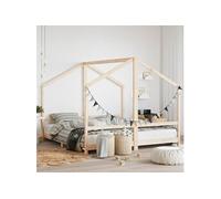vidaXL Cadre de lit pour enfants 2x(90x190) cm bois de pin massif Marron