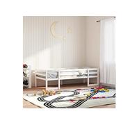 Cadre de lit pour enfants blanc 90x190 cm bois de pin massif, lit pour enfant, lit simple pour enfant, lit en bois 846868
