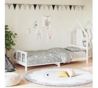 Cadre de lit pour enfants blanc 90x200 cm bois de pin massif