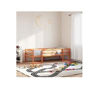 vidaXL Cadre de lit pour enfants sans matelas cire marron 90x200 cm