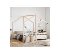 Cadre de Lit pour Enfants, Lit Double pour Enfants, Lit de Maison de Chambre Intérieur, Moderne, Marron 2x(80x160) cm 3200595