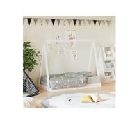 Cadre de Lit pour Enfants, Lit Simple avec Sommier à Lattes, Meuble de Chambre à Coucher, Scandinave, Blanc 70x140 cm 834526