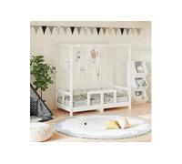 Cadre de Lit pour Enfants, Lit Simple avec Sommier à Lattes, Meuble de Chambre à Coucher, Scandinave, Blanc 70x140 cm 834511