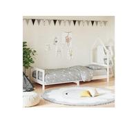 vidaXL Cadre de Lit pour Enfants, Lit Simple avec Sommier à Lattes, Meuble de Chambre à Coucher, Scandinave, Blanc 80x200 cm Bois de Pin Massif