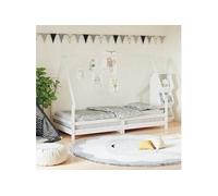 vidaXL Cadre de lit pour enfants avec sommier à lattes Bois de pin massif Blanc 90x190 cm