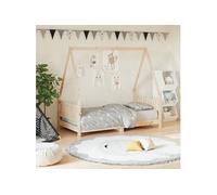 Cadre de Lit pour Enfants, Lit Simple avec Sommier à Lattes, Meuble de Chambre à Coucher, Scandinave, Marron 80x160 834504