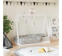 Cadre de Lit pour Enfants, Lit Simple avec Sommier à Lattes, Meuble de Chambre à Coucher, Scandinave, Blanc 70x140 cm 834526