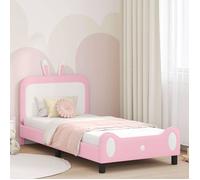 Cadre de lit pour enfants - vidaXL - 80x200 cm - Rose - Bois d'ingénierie - Design moderne - Poches de rangement