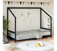 Cadre de lit pour enfants - VIDAXL - Noir - 90x190 cm - Bois de pin massif - Avec tiroirs