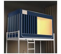 Cadre de lit pour lits superposés jumeaux - Tente d'intimité avec rideaux occultants, 4 poteaux d'angle, idéal pour dortoirs et chambre à coucher