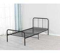 Cadre de Lit pour Matelas 140x190 cm en Metal Moderne + Solide Sommier en Metal - Adulte ou Enfant Couleur Noir - Muriel epaisseur du Metal +/- 0,75 mm