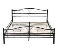 Cadre de lit pour matelas 90x200 cm en metal moderne + solide sommier en metal - adulte ou enfant couleur noir - mike epaisseur du metal +/- 0,75 mm Noir G