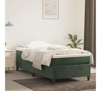 Cadre de lit sans matelas vert foncé 140x200 cm velours vert foncé