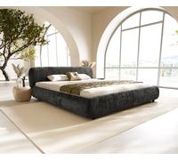 Cadre-de-lit rembourré Shona 180x200 cm tissu Teddy gris
