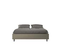 Cadre de lit rembourrée coffre 160x190 similicuir cappuccino Azelia -