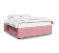 Cadre de lit rose 180 x 200 cm - Lit mezzanine moderne avec tête de lit - Design de luxe pour chambre à coucher - Construction en métal robuste - Montage facile - Parfait pour les adultes