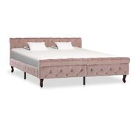 Cadre de Lit Rose Velours 160x200 cm Rembourré Adulte Double Chambre vidaXL