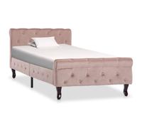 Cadre de Lit Rose Velours 90x200 cm Rembourré Adulte Simple Chambre vidaXL