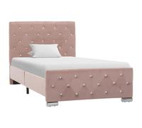 Cadre de Lit Rose Velours 90x200 cm Rembourré Adulte Simple Chambre vidaXL