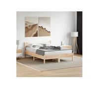 vidaXL Cadre de Lit, Lit Double avec Sommier à Lattes, Lit Adulte, Meuble Chambre à Coucher, Moderne, 140x190 cm Bois de Pin 844741