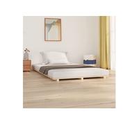 vidaXL Cadre de Lit, Lit Double avec Sommier à Lattes, Lit Adulte, Meuble de Chambre à Coucher Intérieur, Marron 140x200 cm 824568