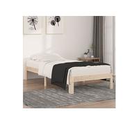 vidaXL Cadre de lit 810330 Bois massif 90 x 190 cm Sommier à lattes Simple