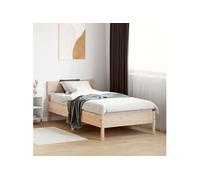 vidaXL Cadre de Lit avec Tête de Lit, Lit Simple avec Sommier à Lattes, Lit Adulte, Meuble de Chambre, Moderne, 90x190 cm 842778