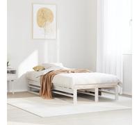 Vidaxl Cadre De Lit Sans Matelas Blanc 100x200 Cm Bois De Pin Massif Blanc