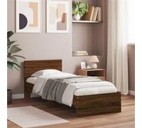Cadre de lit sans matelas avec tête de lit 90x200 cm Marron G