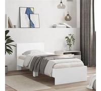Cadre de lit sans matelas avec tête de lit blanc 75x190 cm Blanc G