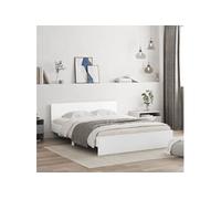 Cadre de lit sans matelas blanc 140x190 cm