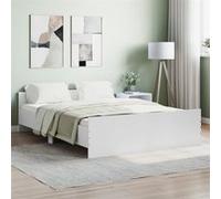 vidaXL Cadre de lit avec tête de lit-pied de lit blanc 140x190 cm 3203782