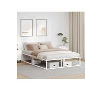Cadre de lit sans matelas blanc 140x200 cm métal 4017425