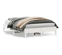 vidaXL Cadre de lit sans matelas Bois de pin massif 160 x 200 cm Blanc