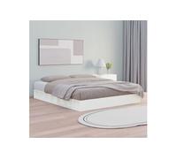 vidaXL Cadre de lit Blanc 160x200 cm Bois massif 820667