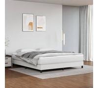 Cadre de lit sans matelas blanc 180x200 cm similicuir blanc G