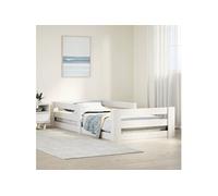 vidaXL Cadre de lit sans matelas blanc 80x160 cm bois de pin massif, meuble de chambre à coucher, sommier, lit en bois, lit, 855691